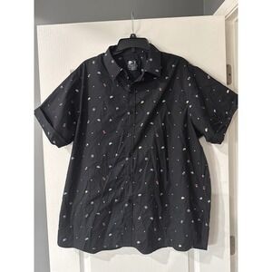 Taco Bell Mens XL Black Short Sleeve Button Down Shirt Novelty Taco Print XL